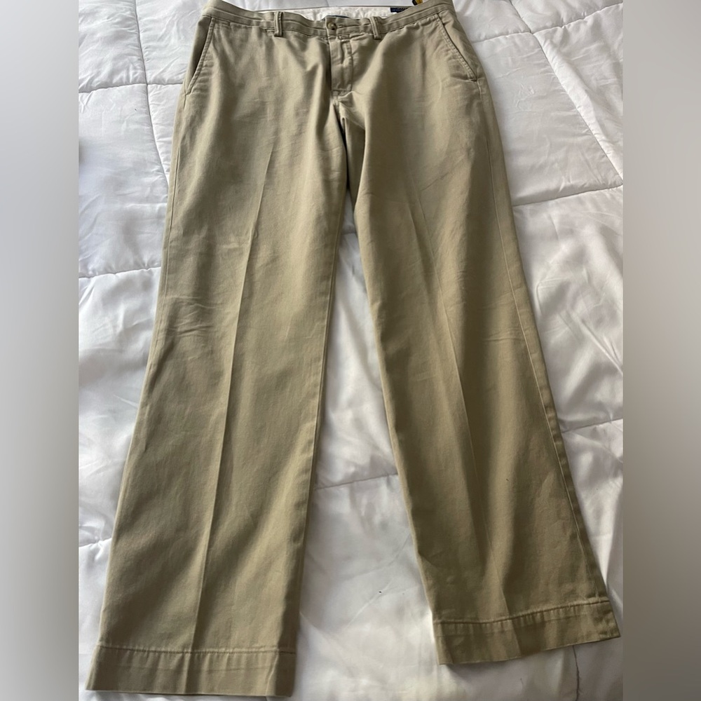 Ralph Lauren Polo Khaki Bedford Chinos Size 35/32 Pony Logo Preppy Pants Cotton - Picture 5 of 5